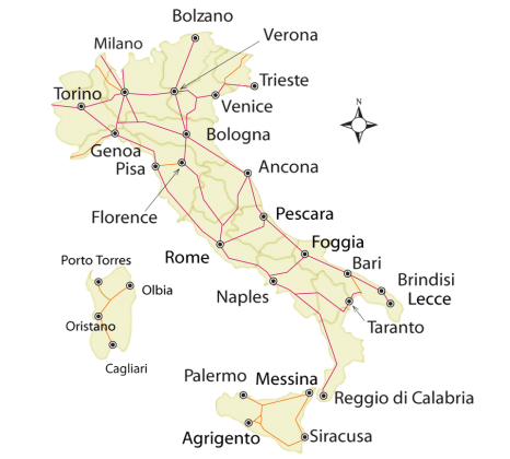 Italy Train Map – Traveling in Italy by rail | This is Italy