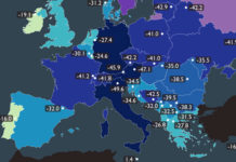 The Lowest Temperatures records in Europe (map)