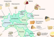 The Cheeses Map of Italy
