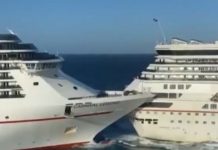 Two Cruise Ships Crashing each other (VIDEO)