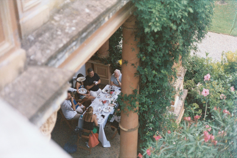 Italian family having dinner